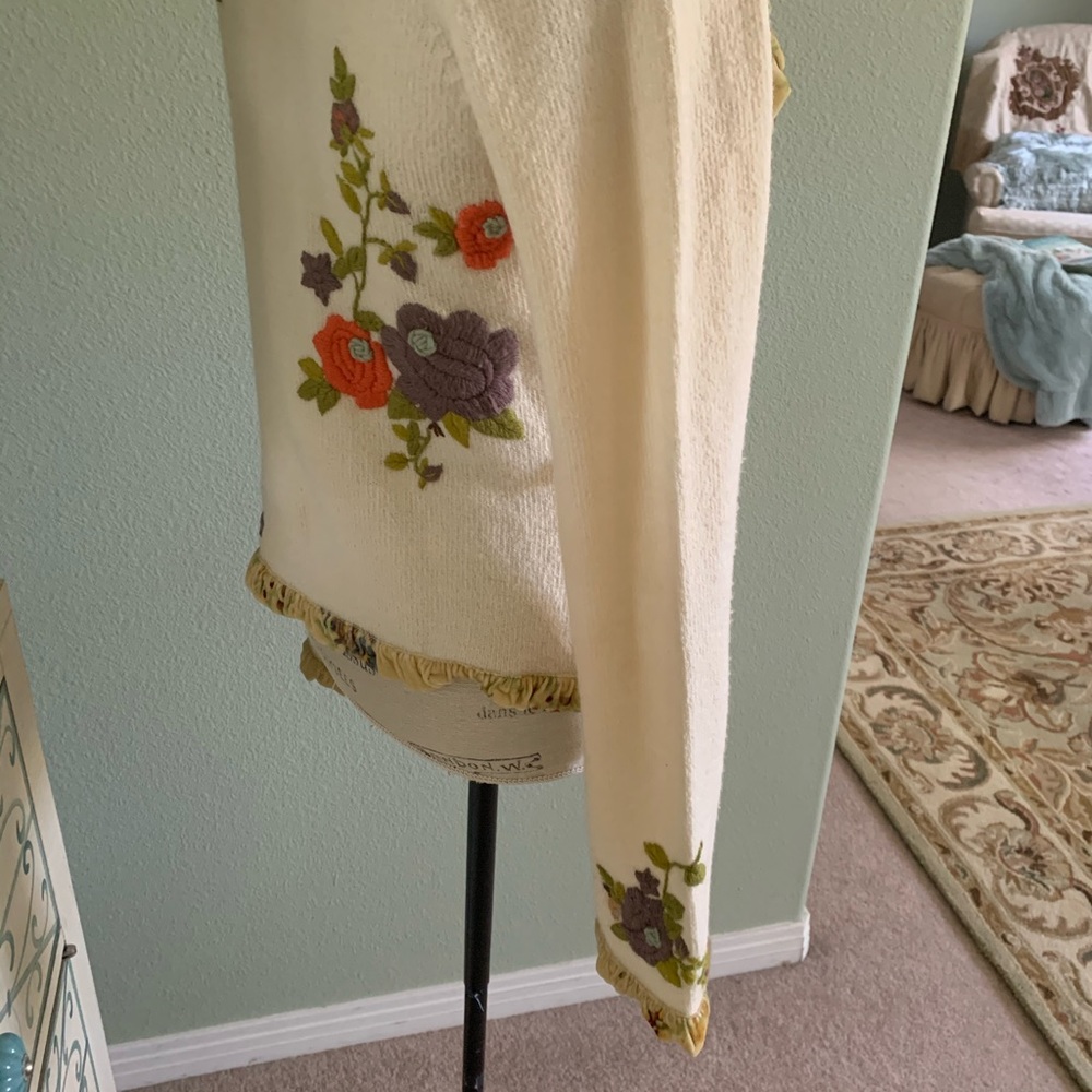 💖ANTHROPOLOGIE RARE MOTH HOLLY & IVY CARDIGAN GORGEOUS EMBROIDERY - Picture 5 of 7